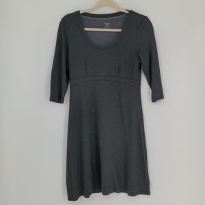 Horny Toad Toad & Co Women's Grey Dress Size Small Knee Length 1/2 Sleeve Pocket